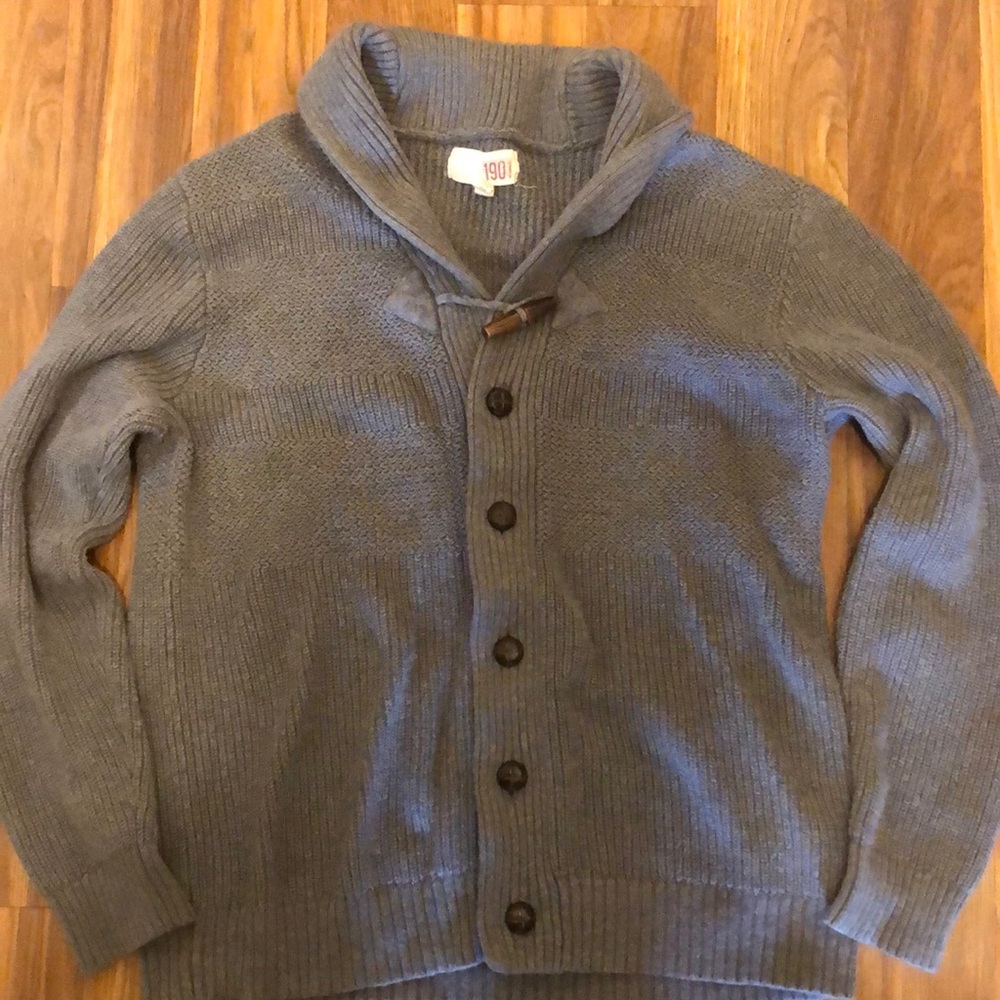 BRAND 1901, MENS BUTTON UP SWEATER, LARGE, LIGHTLY WORN.